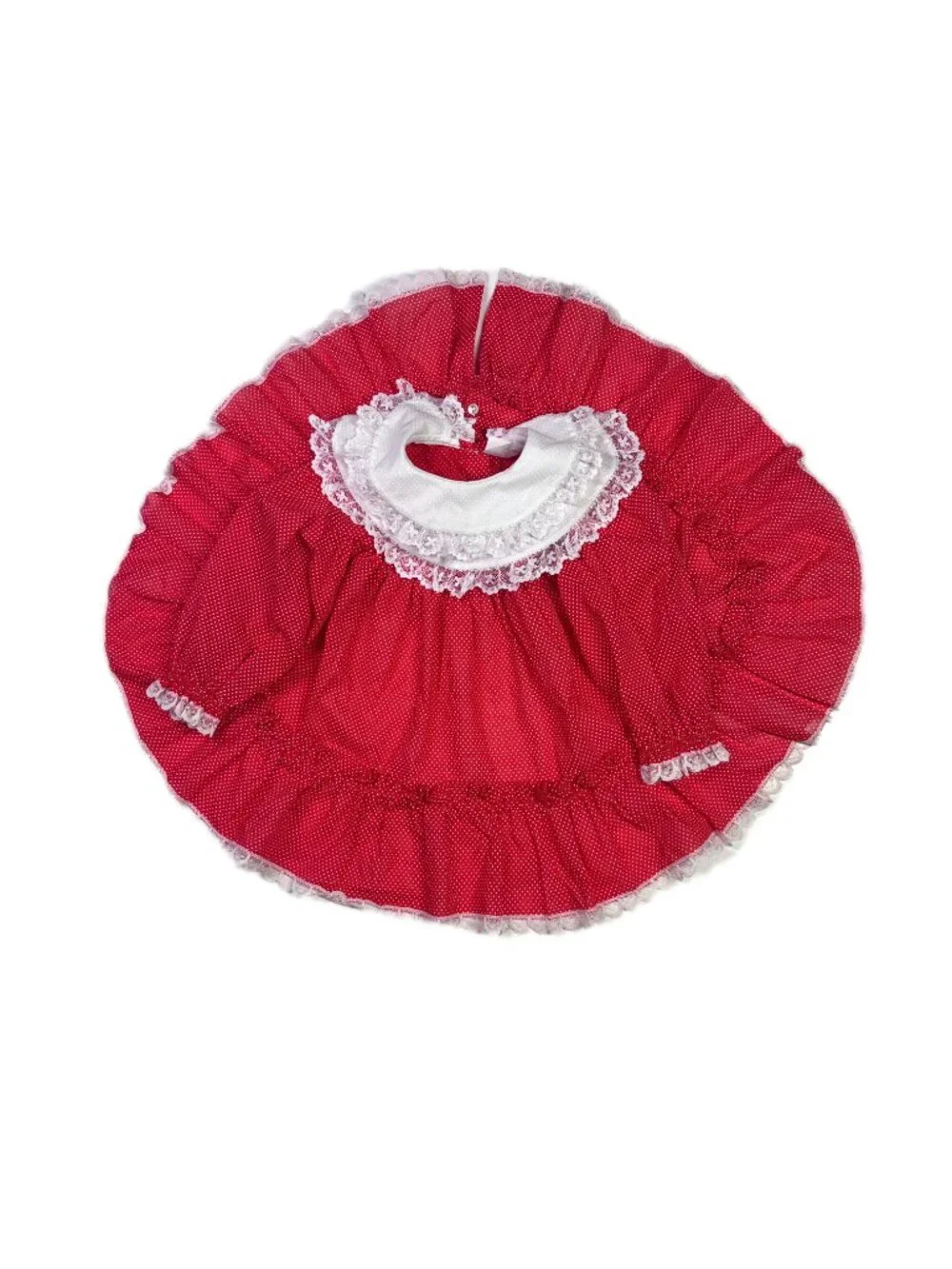 Vintage Bryan Size 18M Polka Dot Dress Ruffled Red White